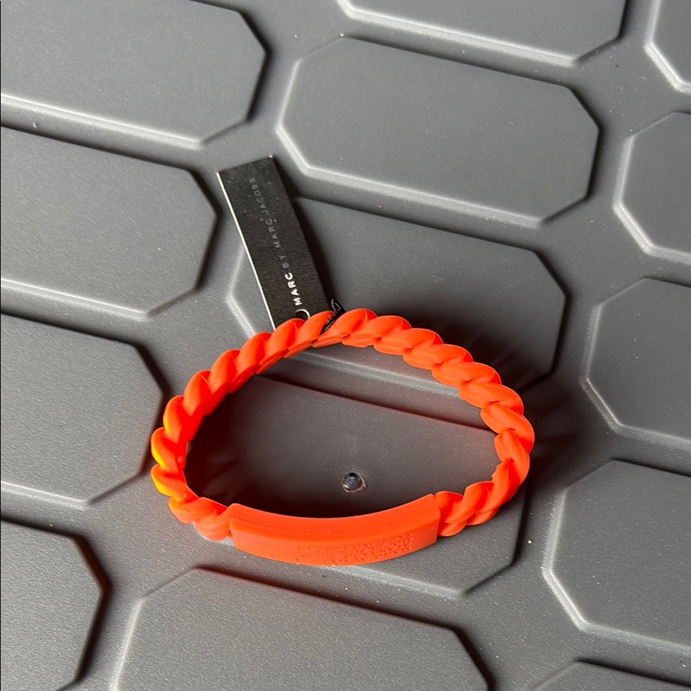 Marc by Marc Jacobs Vibrant Orange Silicone Bracelet NWT
